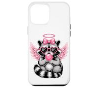 Custodia per iPhone 12 Pro Max Kawaii Raccoon Valentine's Day Angel With Heart Sunglasses