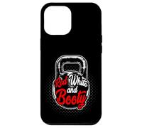Custodia per iPhone 12 Pro Max Kettlebell Rosso Bianco E Bottino USA Palestra Formazione