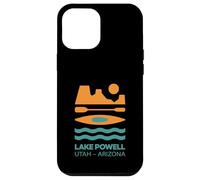 Custodia per iPhone 12 Pro Max Lago Powell Utah Formazione rocciosa E Icone Barche Minimalista