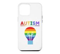 Custodia per iPhone 12 Pro Max Lampadina arcobaleno per la consapevolezza dell'autismo, supporto autistico, mamma e papà