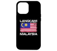 Custodia per iPhone 12 Pro Max Langkawi Bandiera Malesia Distressed Orgoglio Malese