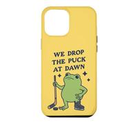 Custodia per iPhone 12 Pro Max Lasciamo cadere il disco all'alba Funny Hockey Frog