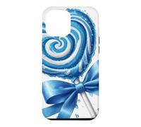 Custodia per iPhone 12 Pro Max Lecca lecca cuore caramella menta piperita blu