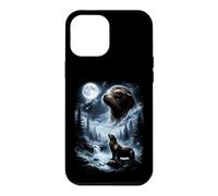 Custodia per iPhone 12 Pro Max Leone marino che ulula alla luna anni '90 retrò