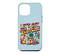 Custodia per iPhone 12 Pro Max Let's Get Tropi-Cool Flamingo Ananas Beach Graphic