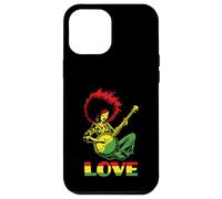 Custodia per iPhone 12 Pro Max LOVE African American Black Hippie Banjo Girl