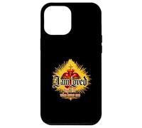 Custodia per iPhone 12 Pro Max Loved by Him Religious Christian citazione cuore Gesù Amore
