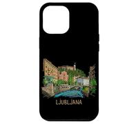 Custodia per iPhone 12 Pro Max Lubiana Slovenia souvenir da viaggio regalo punto di riferimento della città