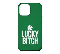 Custodia per iPhone 12 Pro Max LUCKY BITCH Divertente St Patricks Day Meme 4 Leaf Clover