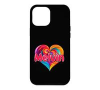Custodia per iPhone 12 Pro Max Maglietta con scritta "I Heart Love Melvin", con nome colorato