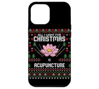 Custodia per iPhone 12 Pro Max Maglione natalizio "All I Want For Christmas Is Acupuncture"
