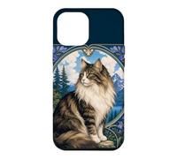 Custodia per iPhone 12 Pro Max Majestic Longhair Cat Montagna Art Nouveau