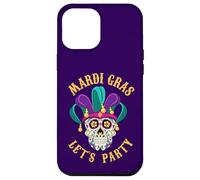 Custodia per iPhone 12 Pro Max Mardi Gras Costume Camicia Fun Beads Masquerade Skull Voodoo