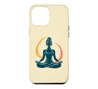 Custodia per iPhone 12 Pro Max meditare, donna, in, loto, posa, yoga, arte