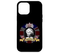Custodia per iPhone 12 Pro Max Memoria della Regina Elisabetta II Union Jack RIP UK Royalist