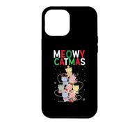 Custodia per iPhone 12 Pro Max Meowy Catmas - Albero di Natale a forma di gatto, simpatico e divertente Babbo Natale