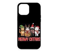 Custodia per iPhone 12 Pro Max Meowy Catmas Merry Christmas Cats Babbo Natale Divertente gatto