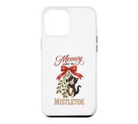 Custodia per iPhone 12 Pro Max Meowy Under The Mistletoe Cute Tuxedo Kitten Christmas