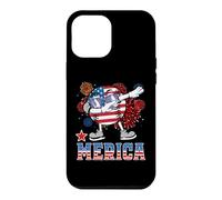 Custodia per iPhone 12 Pro Max Merica Baseball Dabbing 4th of July Patriotic American Flag