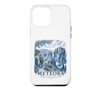 Custodia per iPhone 12 Pro Max Meteora Grecia Monastero Vintage Viaggi Paesaggio Arte