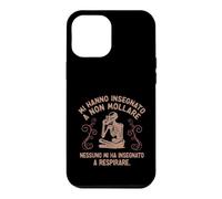 Custodia per iPhone 12 Pro Max Mi hanno insegnato a respirare... ironica divertente skull