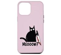 Custodia per iPhone 12 Pro Max Miao Gatto Con Coltello Divertente Gatto Nero Horror Dark Humor