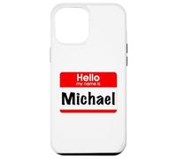 Custodia per iPhone 12 Pro Max Michael, Ciao, Il mio nome è, targhetta con nome, etichetta, personalizzata