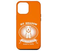 Custodia per iPhone 12 Pro Max Miniature Schnauzer My Dog is My Shadow Funny Pet Dog Lover