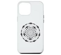 Custodia per iPhone 12 Pro Max Motivo floreale nero con motivo a vortice - grazioso mandala floreale circolare