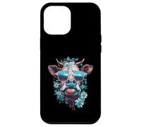 Custodia per iPhone 12 Pro Max Mucca colorata con occhiali da sole - Flower Power Design