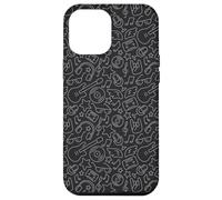 Custodia per iPhone 12 Pro Max Music Doodle Cover per telefono | Modello Minimal Estetica Scuro