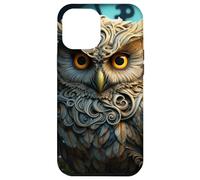 Custodia per iPhone 12 Pro Max Mystical Fantasy Owl - Magico bosco Steampunk Art