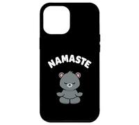 Custodia per iPhone 12 Pro Max Namaste, simpatico orso Kawaii per yoga, senza stress