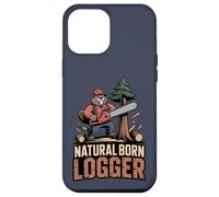 Custodia per iPhone 12 Pro Max Natural Born Logger (castoro con motosega)
