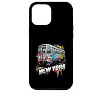 Custodia per iPhone 12 Pro Max New York Treno Graffiti Style NYC Metropolitana