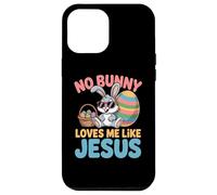 Custodia per iPhone 12 Pro Max No Bunny Loves Me Like Jesus Easter Christian Boys Kids Men