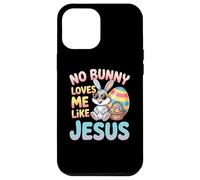 Custodia per iPhone 12 Pro Max No Bunny Loves Me Like Jesus Easter Christian Boys Kids Men