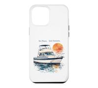 Custodia per iPhone 12 Pro Max No Plans Just Sunsets Acquerello Cabin Cruiser Barca Regalo