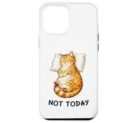 Custodia per iPhone 12 Pro Max Not Today Lazy Sleeping Orange Cat Meme Funny Morning Mood