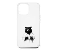 Custodia per iPhone 12 Pro Max Orso Burbero con Caffè Disegno Animale per Chi Ama il Caffè