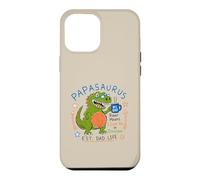 Custodia per iPhone 12 Pro Max Papasaurus Number One Dad Funny Dinosaur Rex Festa del papà