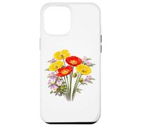 Custodia per iPhone 12 Pro Max Papaveri rossi e gialli e viole del pensiero Full Bloom Shapes Mania