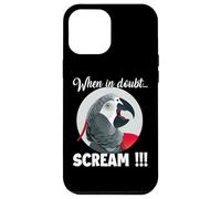 Custodia per iPhone 12 Pro Max Pappagallo grigio africano Meme T, divertente pappagallo