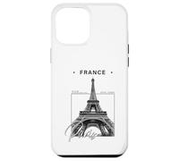 Custodia per iPhone 12 Pro Max Parigi Francia Torre Eiffel minimalista souvenir di viaggio