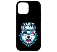 Custodia per iPhone 12 Pro Max Party Animal Wolf with 3D Glasses Funny Rave Graphic