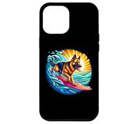 Custodia per iPhone 12 Pro Max Pastore Tedesco Surfing Surfer Proprietario Tavola da Surf Rider Sea