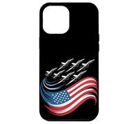 Custodia per iPhone 12 Pro Max Patriotic USA Flag Fighter Jets Boys 4 luglio