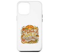 Custodia per iPhone 12 Pro Max Peace Love Hiking Retro Sunset Hiking Mom Outdoor Trekking