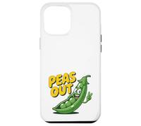 Custodia per iPhone 12 Pro Max Peas Out - Divertente gioco di parole a forma di pisello con scritta «Peas Out Giving Peace»