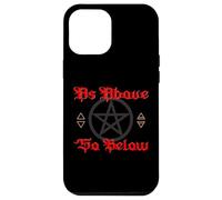 Custodia per iPhone 12 Pro Max Pentagramma Wicca Simboli come in Alto così Basso Streghe